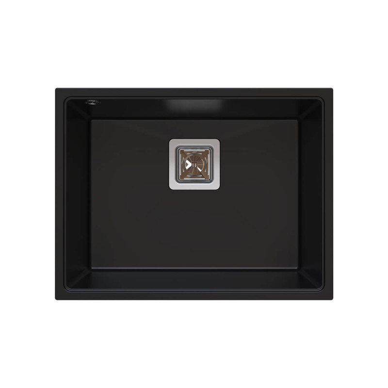 Мойка для кухни Sink Quality Argon 1KBO 60 55x42x22,5 с переливом наногранит черный ARG.C.1KBO.60