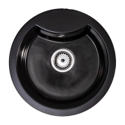 Мойка для кухни Sink Quality Azurite 1KBO 49x49x14,2 с переливом наногранит черный AZU.C.1KBO.X