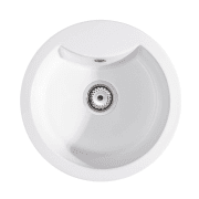 Мийка для кухні Sink Quality Azurite 1KBO 49x49x14,2 з переливом нанограніт білий AZU.W.1KBO.X