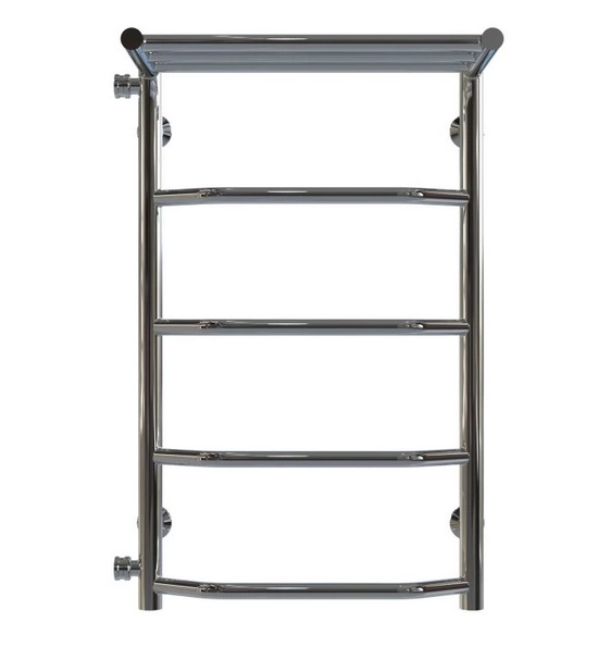 Полотенцесушитель водяной Deffi Трапеция с полкой П5 400х700 боковое левое подключение хром C.TP.70.40.5.C.B