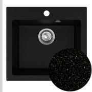 Мойка для кухни Sink Quality Ferrum IK 50 49x45x20,5 с переливом наногранит черный с золотом FER.L.1K50.X