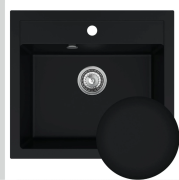 Мойка для кухни Sink Quality Ferrum IK 60 56,5x51x20,5 с переливом наногранит черный FER.C.1K60.X