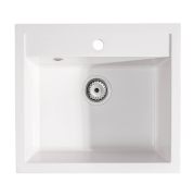 Мийка для кухні Sink Quality Ferrum IK 60 56,5x51x20,5 з переливом нанограніт білий FER.W.1K60.X
