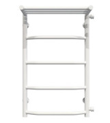 Полотенцесушитель водяной Deffi Трапеция с полкой П5 400х700 боковое правое подключение белый C.TP.70.40.5.W.C