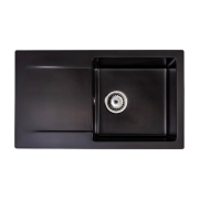 Мойка для кухни Sink Quality Ferrum 1KDO 77x45x21 с переливом наногранит черный FER.C.1KDO.X