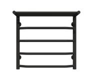 Полотенцесушитель водяной Deffi Трапеция с полкой П5 500х500 нижнее подключение черный C.TP.50.50.5.B.A