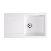 Мийка для кухні Sink Quality Ferrum 1KDO 77x45x21 з переливом нанограніт білий FER.W.1KDO.X