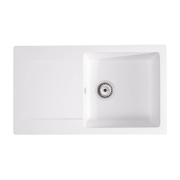 Мийка для кухні Sink Quality Ferrum 1KDO 77x45x21 з переливом нанограніт білий FER.W.1KDO.X
