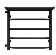Сушка для рушників водяна Deffi Трапеція з полицею П5 500х500 бічне ліве підключення чорний C.TP.50.50.5.B.B