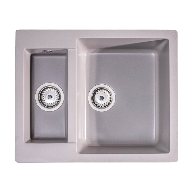 Мойка для кухни Sink Quality Ferrum 5KBO 60,5x49,5x21 с переливом наногранит серый FER.D.5KBO.X