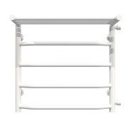 Полотенцесушитель водяной Deffi Трапеция с полкой П5 500х500 боковое правое подключение белый C.TP.50.50.5.W.C