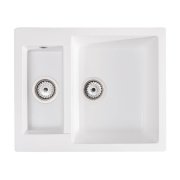 Мойка для кухни Sink Quality Ferrum 5KBO 60,5x49,5x21 с переливом наногранит белый FER.W.5KBO.X