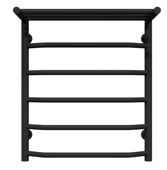 Сушка для рушників водяна Deffi Трапеція з полицею П6 500х600 нижнє підключення чорний C.TP.60.50.6.B.A