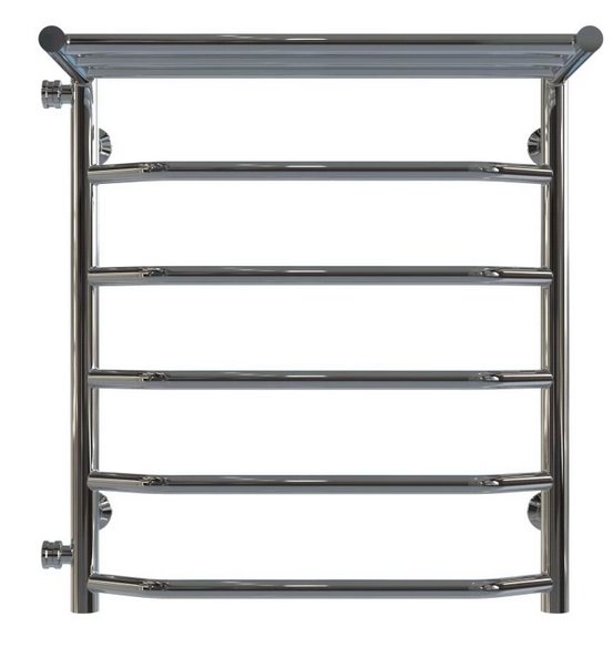 Сушка для рушників водяна Deffi Трапеція з полицею П6 500х600 бічне ліве підключення хром C.TP.60.50.6.C.B