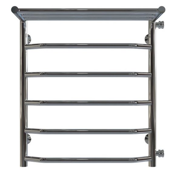 Полотенцесушитель водяной Deffi Трапеция с полкой П6 500х600 боковое правое подключение хром C.TP.60.50.6.C.C