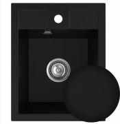 Мийка для кухні Sink Quality Ferrum IK 40 40x50x19,5 з переливом нанограніт чорний FER.C.1K40.X
