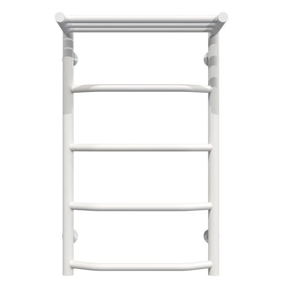 Полотенцесушитель водяной Deffi Трапеция с полкой П5 400х700 нижнее подключение белый C.TP.70.40.5.W.A