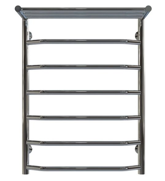 Полотенцесушитель водяной Deffi Трапеция с полкой П7 500х700 нижнее подключение хром C.TP.70.50.7.C.A