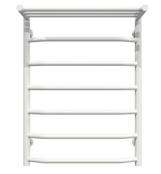 Полотенцесушитель водяной Deffi Трапеция с полкой П7 500х700 нижнее подключение белый C.TP.70.50.7.W.A