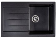 Мойка для кухни Sink Quality Realgar 1KDO 76,5x49x20,5 с переливом наногранит графит REA.G.1KDO.X