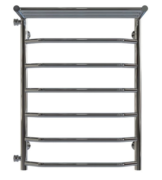 Полотенцесушитель водяной Deffi Трапеция с полкой П7 500х700 боковое левое подключение хром C.TP.70.50.7.C.B