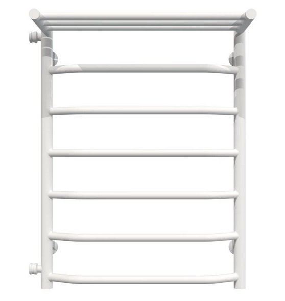 Сушка для рушників водяна Deffi Трапеція з полицею П7 500х700 бічне ліве підключення білий C.TP.70.50.7.W.B