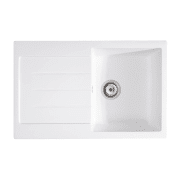 Мойка для кухни Sink Quality Realgar 1KDO 76,5x49x20,5 с переливом наногранит белый REA.W.1KDO.X
