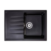 Мойка для кухни Sink Quality Titanite 1KKO 68x49,5x21,5 с переливом наногранит черный TIT.C.1KKO.X