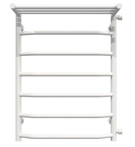 Сушка для рушників водяна Deffi Трапеція з полицею П7 500х700 бічне праве підключення білий C.TP.70.50.7.W.C