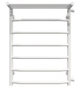 Полотенцесушитель водяной Deffi Трапеция с полкой П7 500х700 боковое правое подключение белый C.TP.70.50.7.W.C