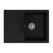 Мийка для кухні Sink Quality Titanite 1KKO 68x49,5x21,5 з переливом нанограніт чорний з золотом TIT.L.1KKO.X