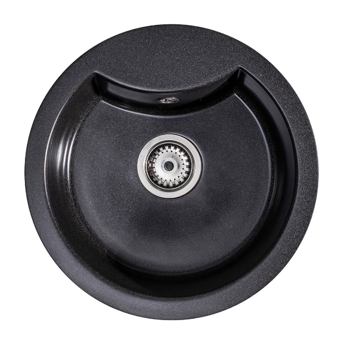 Мойка для кухни Sink Quality Azurite 1KBO 49x49x14,2 с переливом наногранит парча AZU.B.1KBO.X