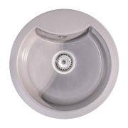 Мойка для кухни Sink Quality Azurite 1KBO 49x49x14,2 с переливом наногранит серый AZU.D.1KBO.X