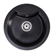 Мойка для кухни Sink Quality Azurite 1KBO 49x49x14,2 с переливом наногранит графит AZU.G.1KBO.X