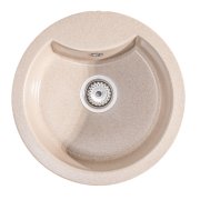 Мойка для кухни Sink Quality Azurite 1KBO 49x49x14,2 с переливом наногранит бежевый AZU.P.1KBO.X