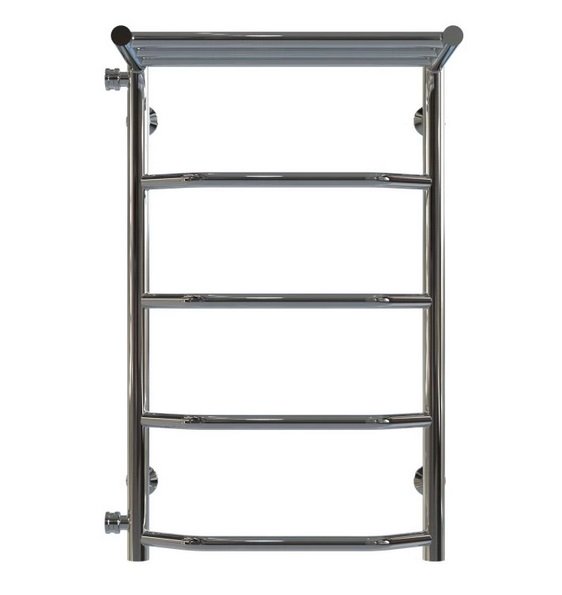 Полотенцесушитель водяной Deffi Трапеция с полкой П5 400х700 боковое левое подключение хром C.TP.70.40.5.C.B