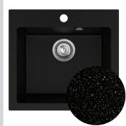 Мийка для кухні Sink Quality Ferrum IK 50 49x45x20,5 з переливом нанограніт чорний з золотомFER.L.1K50.X