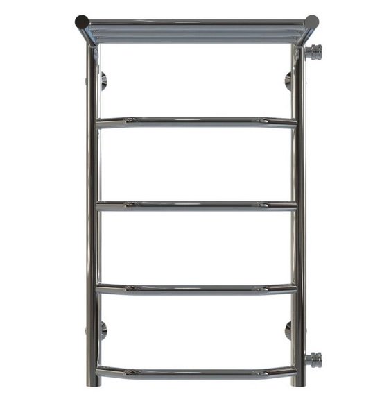 Полотенцесушитель водяной Deffi Трапеция с полкой П5 400х700 боковое правое подключение хром C.TP.70.40.5.C.C