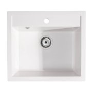 Мийка для кухні Sink Quality Ferrum IK 60 56,5x51x20,5 з переливом нанограніт білий FER.W.1K60.X