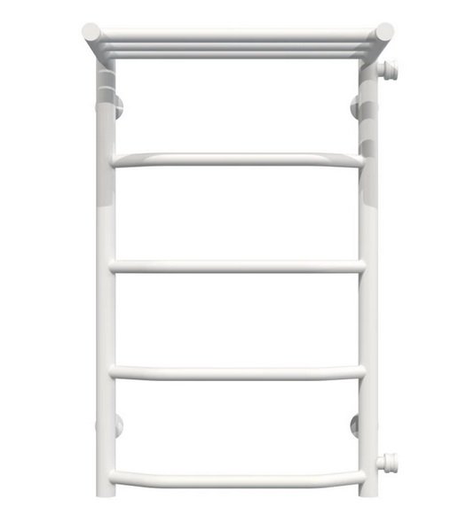 Полотенцесушитель водяной Deffi Трапеция с полкой П5 400х700 боковое правое подключение белый C.TP.70.40.5.W.C