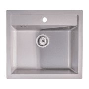 Мийка для кухні Sink Quality Ferrum IK 60 56,5x51x20,5 з переливом нанограніт сірий FER.D.1K60.X