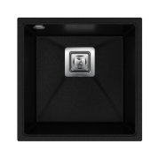 Мойка для кухни Sink Quality Argon 1KBO 50 42x42x22,5 с переливом наногранит черный с золотом ARG.L.1KBO.50