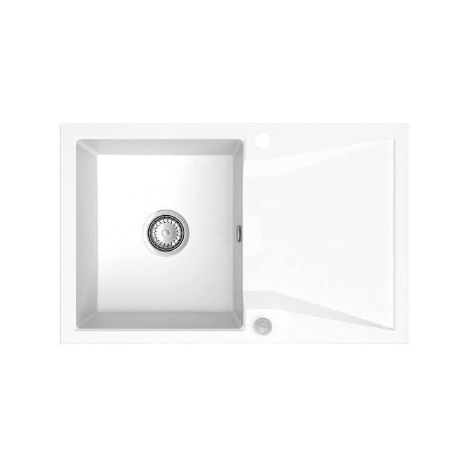 Мойка для кухни Sink Quality Obsidian 1KDO 79x50x20,5 с переливом наногранит белый OBS.W.1KDO.X