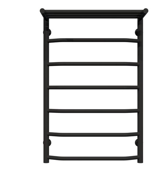 Сушка для рушників водяна Deffi Трапеція з полицею П7 500х800 нижнє підключення чорний C.TP.80.50.7.B.A