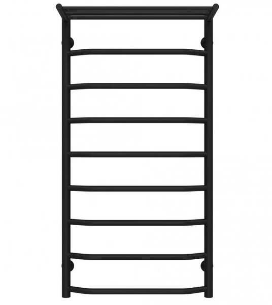 Полотенцесушитель водяной Deffi Трапеция с полкой П9 500х1000 нижнее подключение черный C.TP.100.50.9.B.A