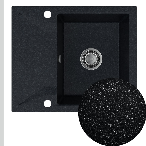 Мойка для кухни Sink Quality Obsidian 1KKO 59x50x21 см с переливом наногранит парча OBS.B.1KKO.X