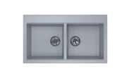Мойка для кухни Sink Quality SINK 2K80 86X50X21,5 см с переливом наногранит серый SINK.D.2K80.X