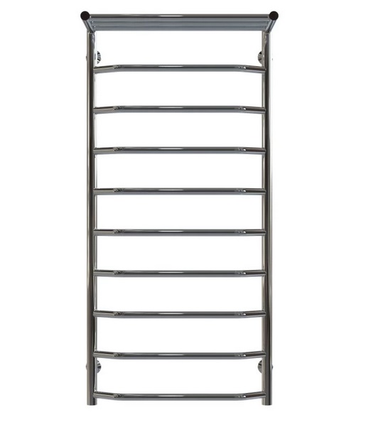 Полотенцесушитель водяной Deffi Трапеция с полкой П10 500х1100 нижнее подключение хром C.TP.110.50.10.C.A