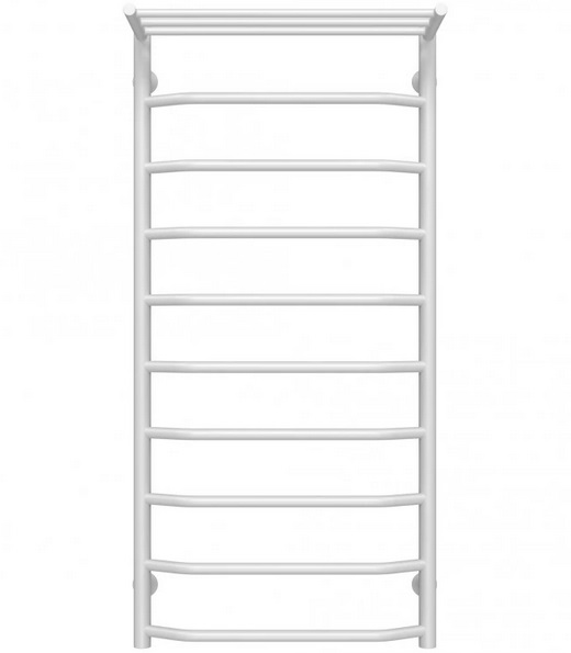 Полотенцесушитель водяной Deffi Трапеция с полкой П10 500х1100 нижнее подключение белый C.TP.110.50.10.W.A