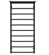 Полотенцесушитель водяной Deffi Трапеция с полкой П10 500х1100 нижнее подключение черный C.TP.110.50.10.B.A